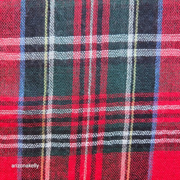 Drake's (?) Merino Wool Tartan Red Plaid Scarf - Picture 3 of 13